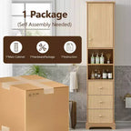 Mobiletto bagno a colonna da 172 cm con cassetti e ripiano regolabile