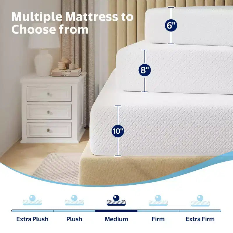 Materasso in memory foam con gel rinfrescante e supporto in carbone di bambù