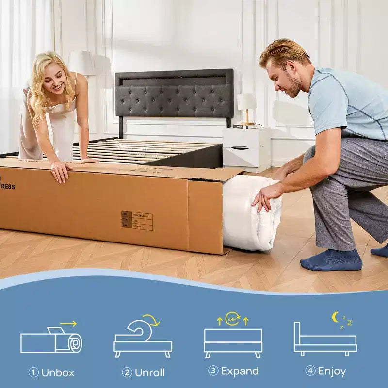 Materasso in memory foam con gel rinfrescante e supporto in carbone di bambù
