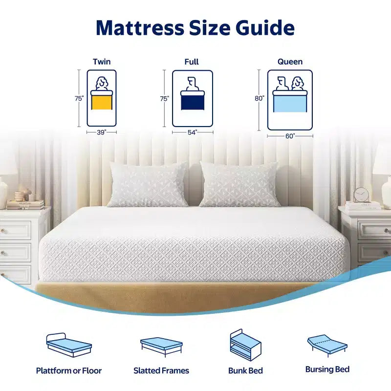Materasso in memory foam con gel rinfrescante e supporto in carbone di bambù