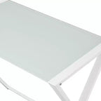 Scrivania per computer in vetro a L con telaio a X