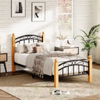 Metal Bed Frame with Headboard and Footboard, Metal & Noise-Free Design, Steel Slats, No Box Spring Needed