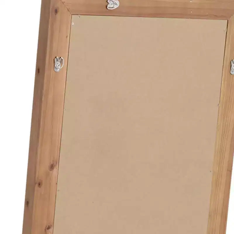 Specchio a figura intera da appoggio con cornice e supporto in legno