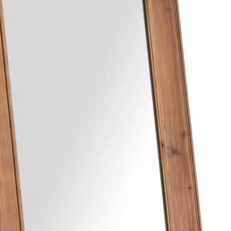 Specchio a figura intera da appoggio con cornice e supporto in legno