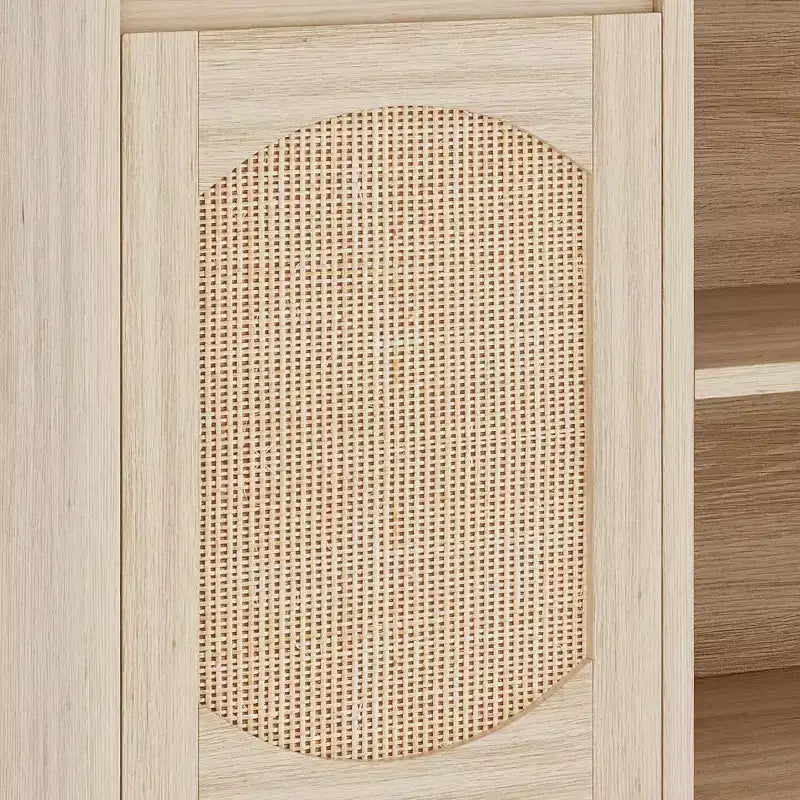 Madia in Rattan con Ante e Ripiani Regolabili