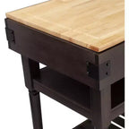 Isola Cucina Fissa con Piano in Legno Massello – Frassino Fumé e Naturale