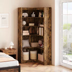 Libreria ad Angolo a 5 Ripiani – Scaffale a Muro a L in Legno