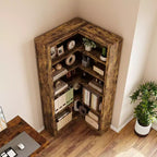 Libreria ad Angolo a 5 Ripiani – Scaffale a Muro a L in Legno