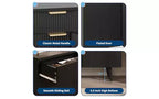 Credenza a buffet da 47" con ante scanalate e cassetti – Nero