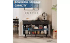 Credenza a buffet da 47" con ante scanalate e cassetti – Nero