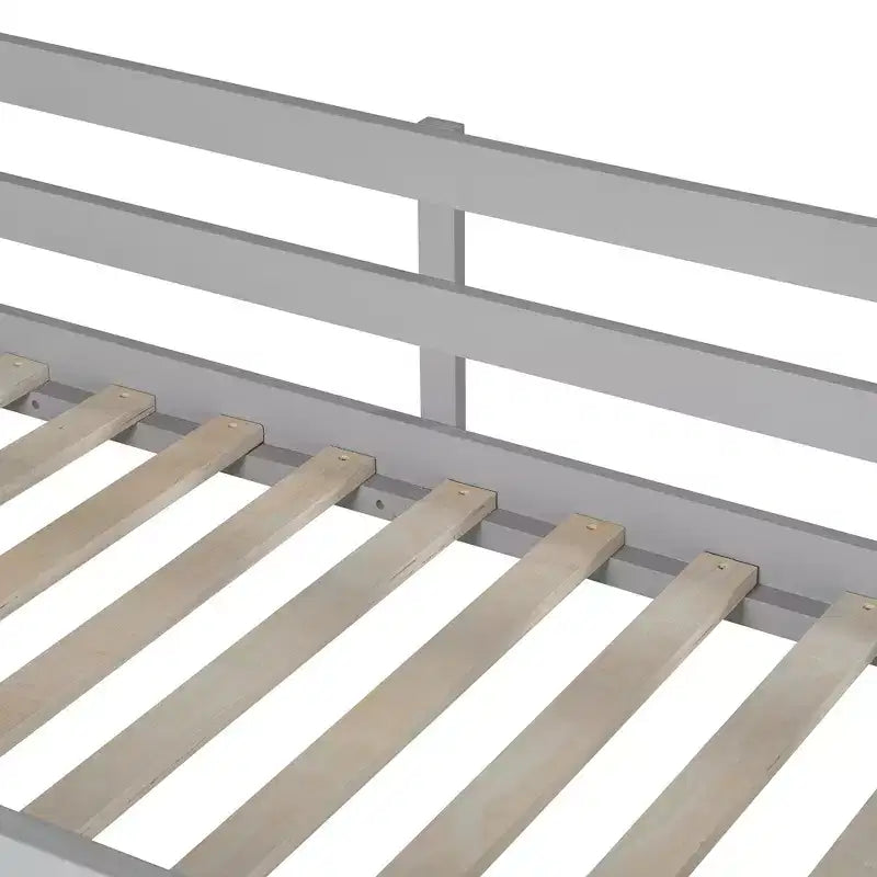 Letto a soppalco singolo con scrivania e mensole – Grigio