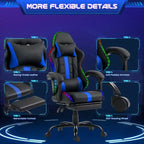 Sedia da gaming con massaggiatore e poggiapiedi