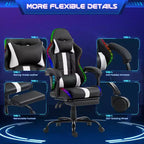 Sedia da gaming con massaggiatore e poggiapiedi