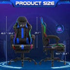 Sedia da gaming con massaggiatore e poggiapiedi