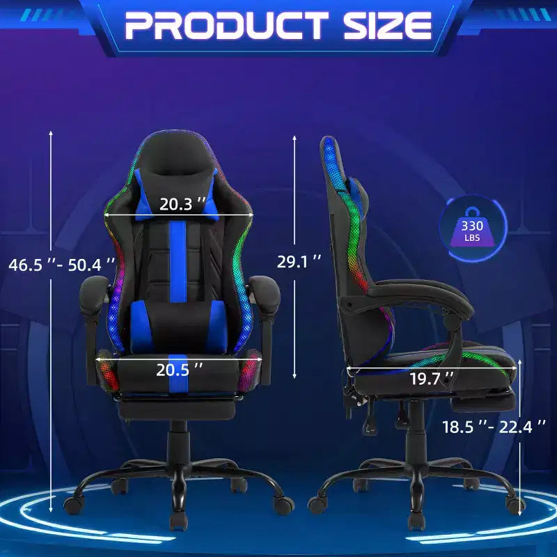 Sedia da gaming con massaggiatore e poggiapiedi