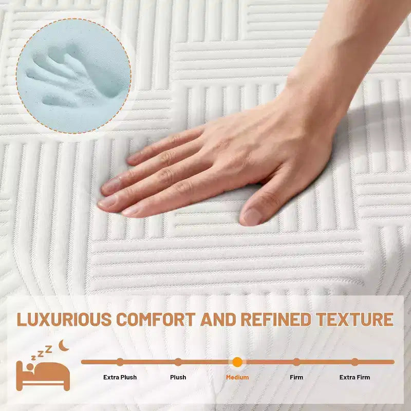 Materasso in Memory Foam da 8 Pollici – Rigidità Media, Infuso in Gel, Certificato CertiPUR-US