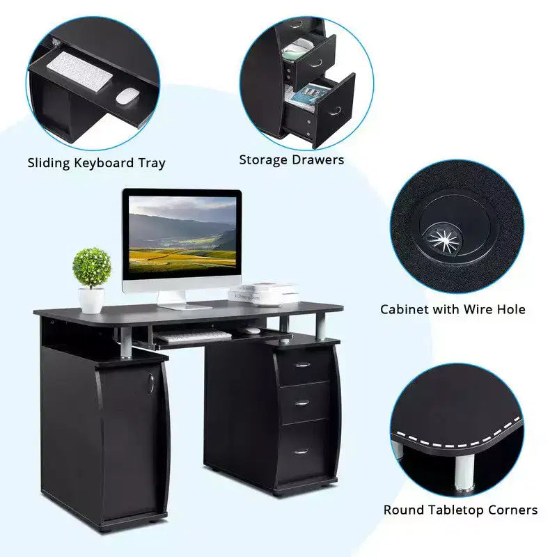 Scrivania per Computer da 45.3" con Cassetti e Ripiano