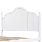 Struttura letto matrimoniale con testiera – Letto a piattaforma vintage in legno, bianco