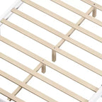 Struttura letto matrimoniale con testiera – Letto a piattaforma vintage in legno, bianco
