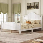 Struttura letto matrimoniale con testiera – Letto a piattaforma vintage in legno, bianco