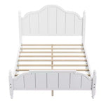 Struttura letto matrimoniale con testiera – Letto a piattaforma vintage in legno, bianco