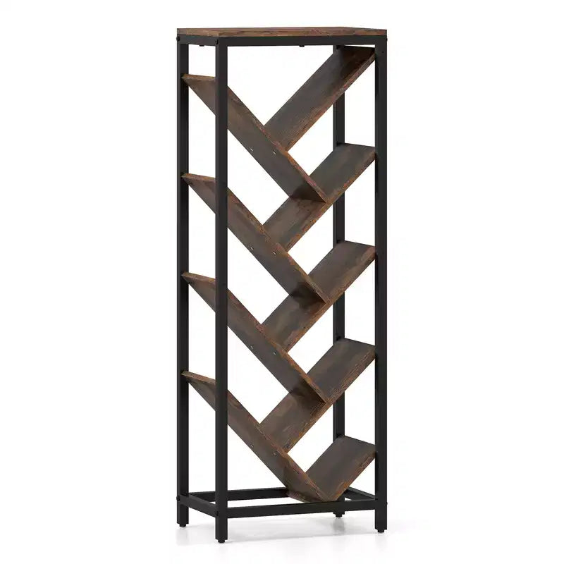 Libreria a forma di albero a 9 livelli – Scaffale angolare autoportante
