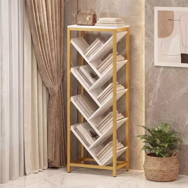 Libreria a forma di albero a 9 livelli – Scaffale angolare autoportante