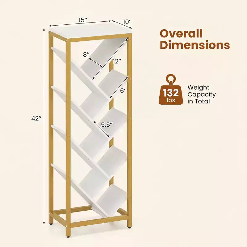 Libreria a forma di albero a 9 livelli – Scaffale angolare autoportante