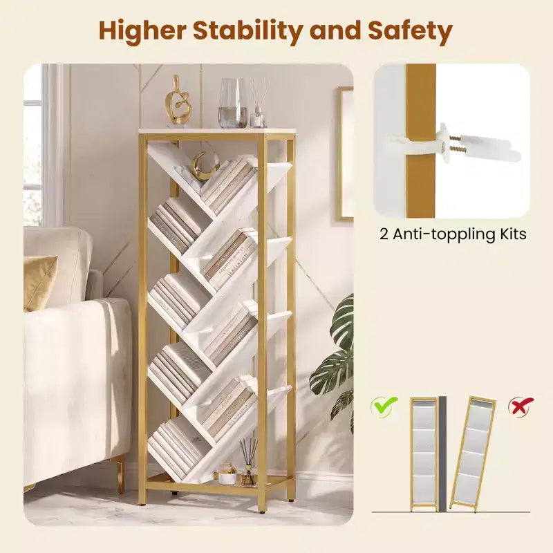 Libreria a forma di albero a 9 livelli – Scaffale angolare autoportante