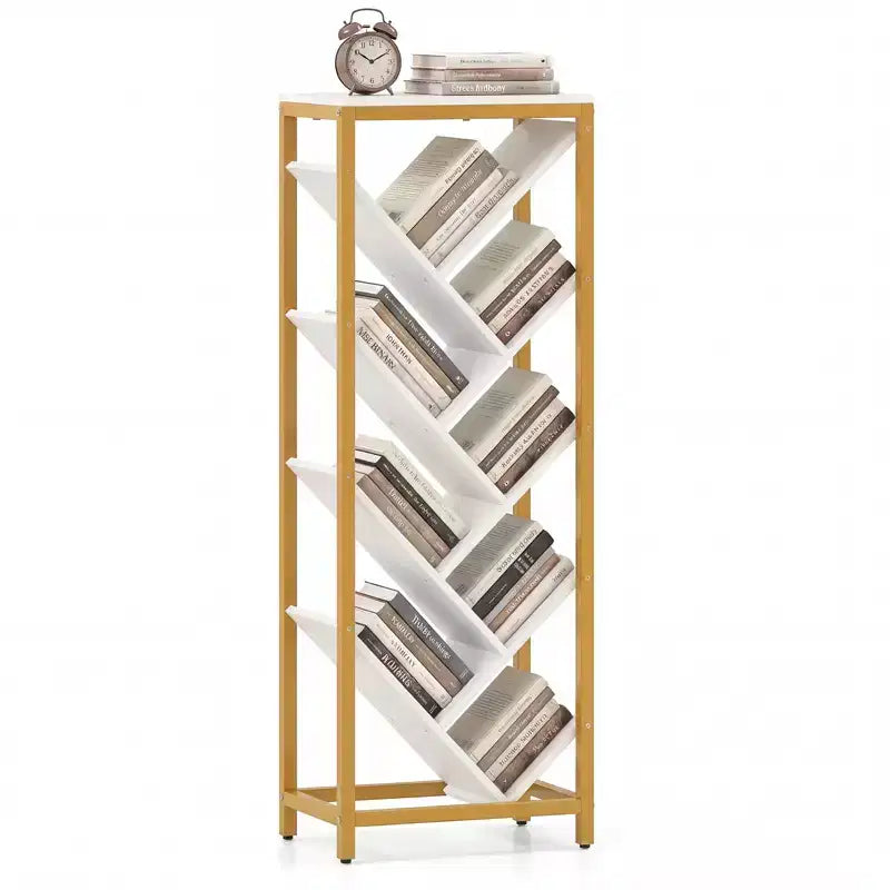 Libreria a forma di albero a 9 livelli – Scaffale angolare autoportante