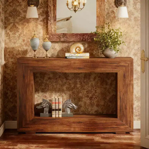 JVNOXK 47 Rustic Farmhouse Wood End Table Side Table