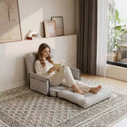 Divano letto pieghevole 2 in 1 con schienale, braccioli e tasche portaoggetti regolabili