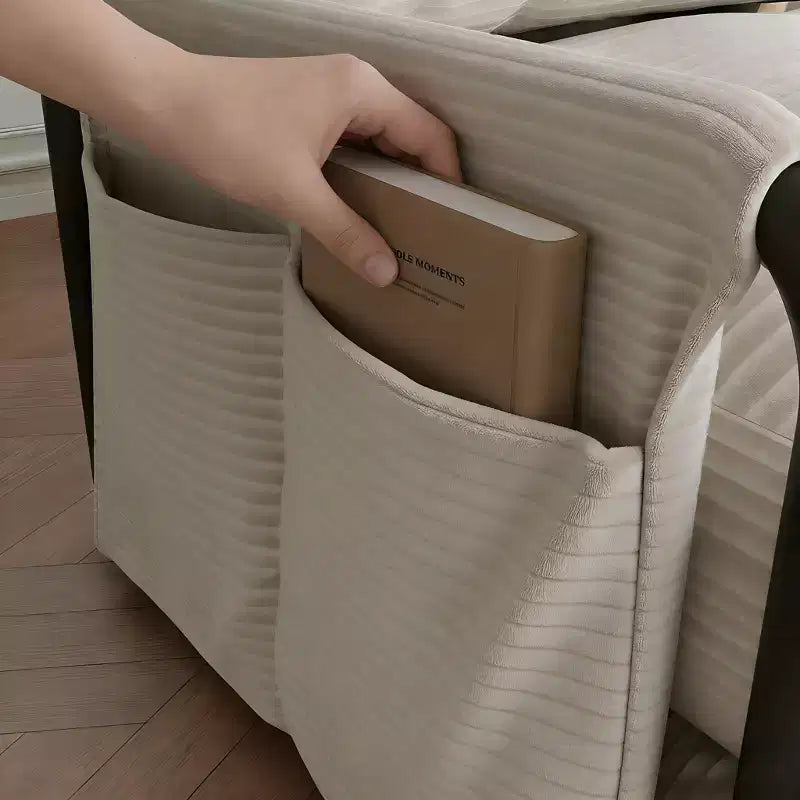 Divano letto pieghevole 2 in 1 con schienale, braccioli e tasche portaoggetti regolabili