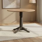 42" Alexandra Round Top Dual Drop Leaf Counter Height Pedestal Dining Table Hickory/Washed Coal - International Concepts