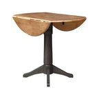 Tavolo da pranzo rotondo con ante a ribalta altezza bancone da 42" – Legno di Hevea, grigio e marrone