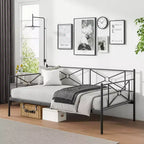Struttura divano letto singolo in metallo con doghe – Divano letto, Bianco/Nero