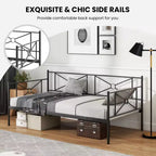 Struttura divano letto singolo in metallo con doghe – Divano letto, Bianco/Nero
