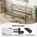 Struttura divano letto singolo in metallo con doghe – Divano letto, Bianco/Nero