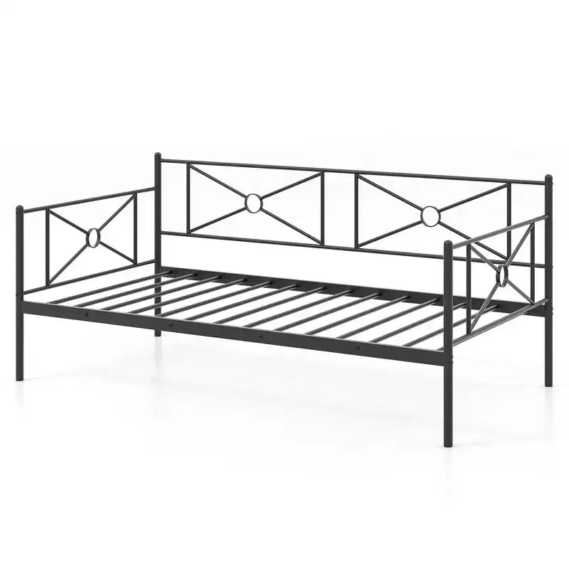 Struttura divano letto singolo in metallo con doghe – Divano letto, Bianco/Nero