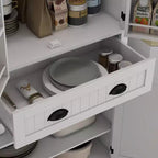 Dispensa da cucina a LED da 71 pollici con cassetto, ripiani regolabili e vano portaoggetti sull'anta