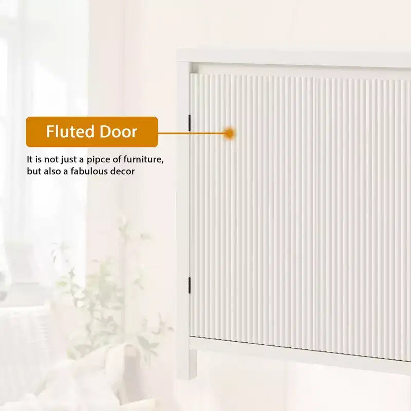 Credenza in Rattan con Ante e Ripiano