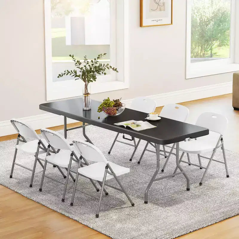 Tavolo Pieghevole da 2,4 m – Posti a sedere fino a 10, piano in HDPE, design pieghevole a metà