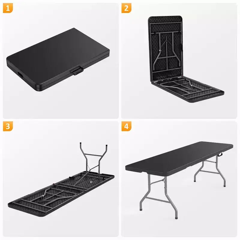 Tavolo Pieghevole da 2,4 m – Posti a sedere fino a 10, piano in HDPE, design pieghevole a metà