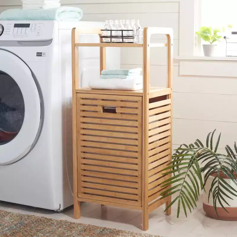 Cesto portabiancheria Hallow con ripiano - STG1903 - Naturale/Beige - Safavieh