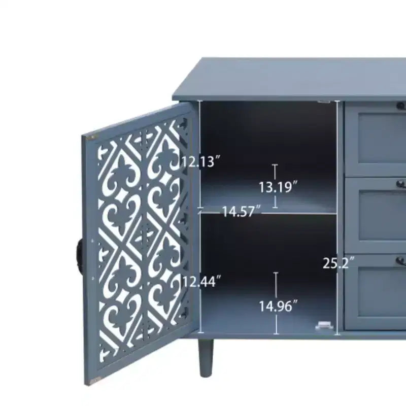 Credenza a buffet a 3 cassetti con 2 ante – Credenza contenitore larga 120 cm